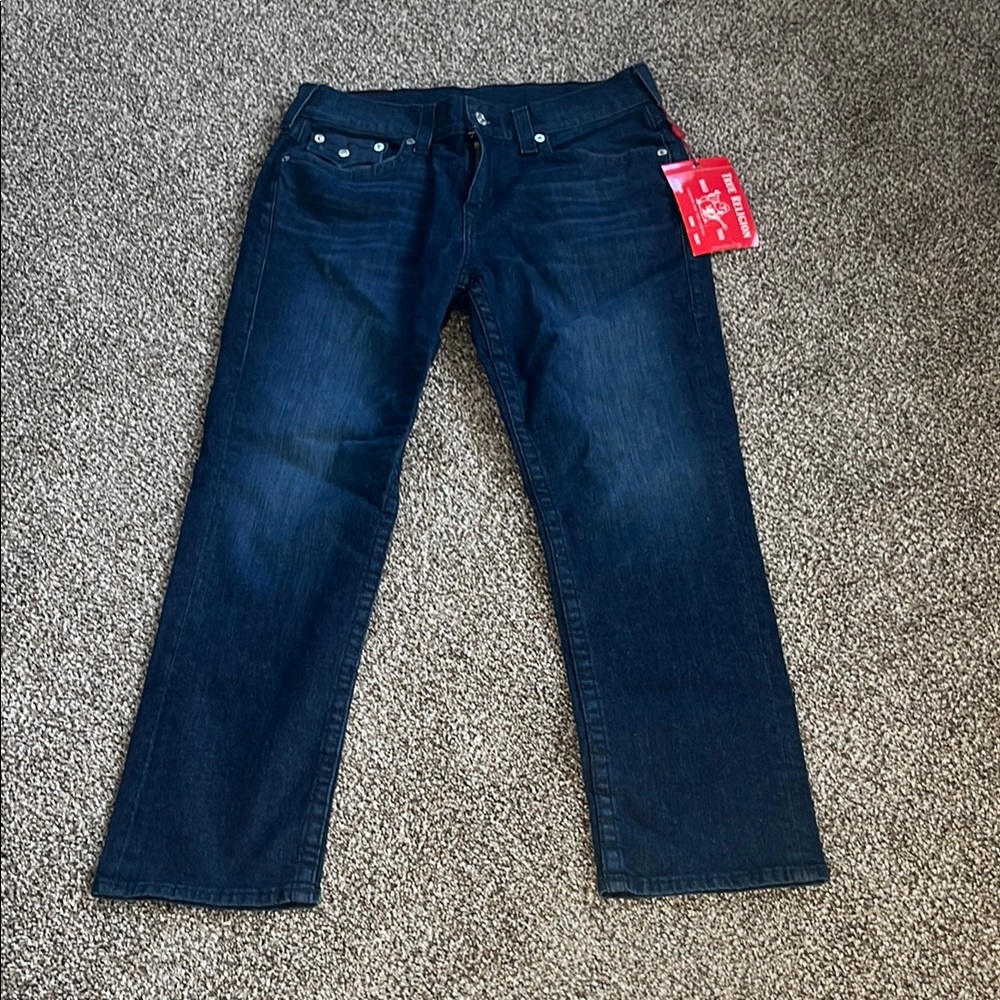 NWT true religion men’s jeans denim Ricky relaxed straight leg fit 34 new